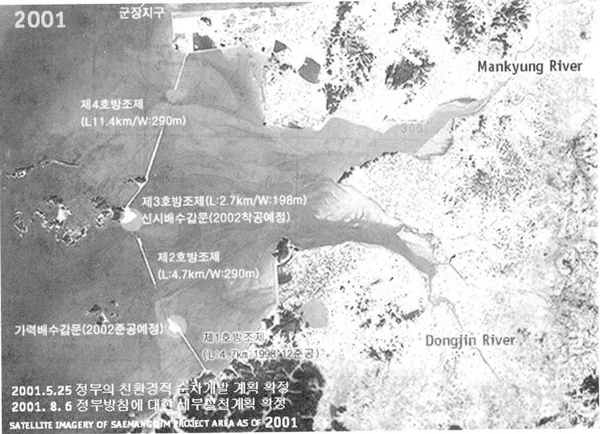 2001년 새만금의 상황